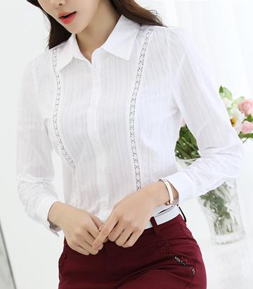 广州服装批发网站 n70767 日韩版新款上衣衬衫(白色)8月